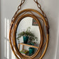 Vintage Italian Bamboo Mirror by Bonacina