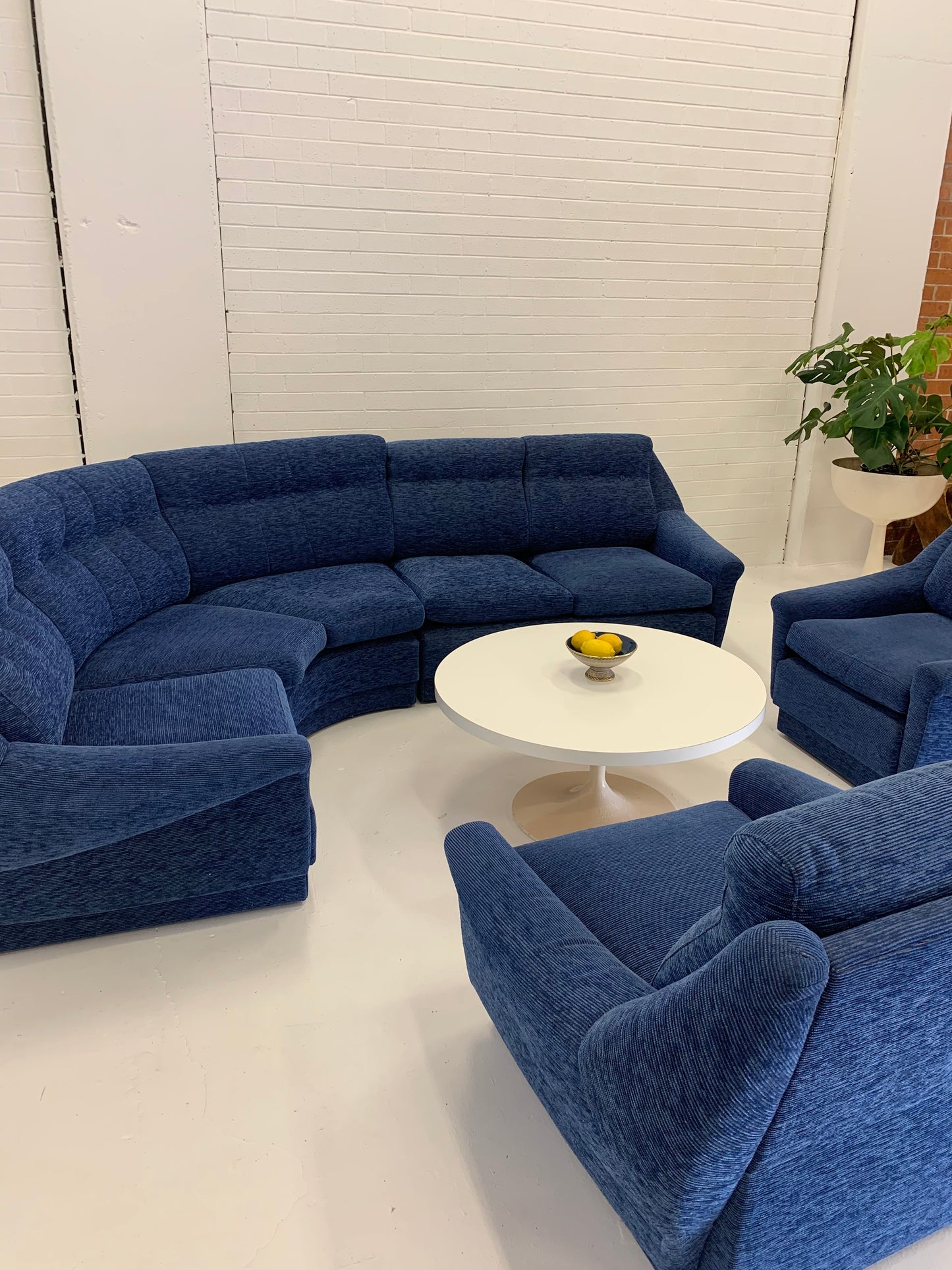 Vintage Modular Curved Sofa by Parker