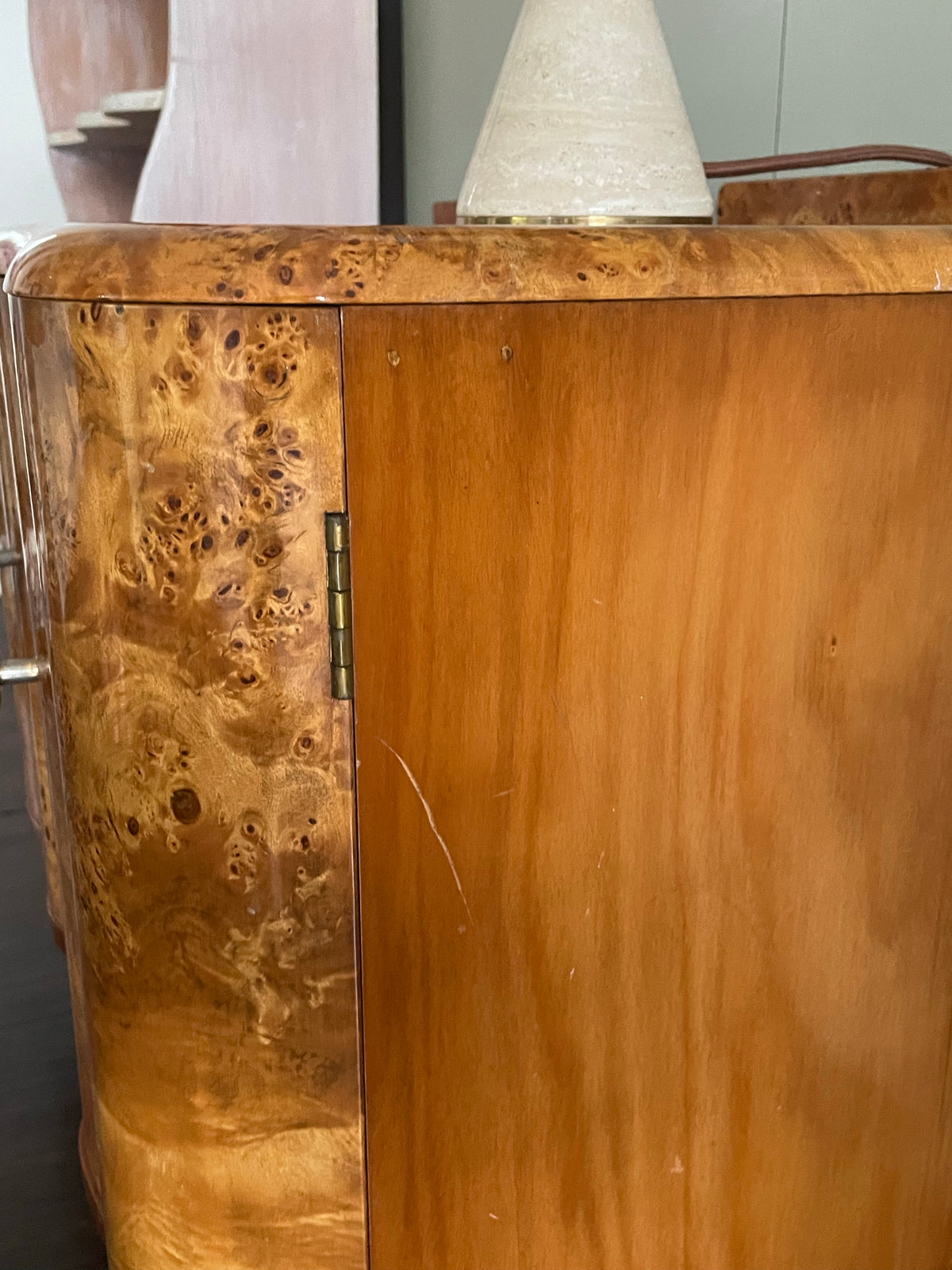 Burl Bedside Tables (Pair)