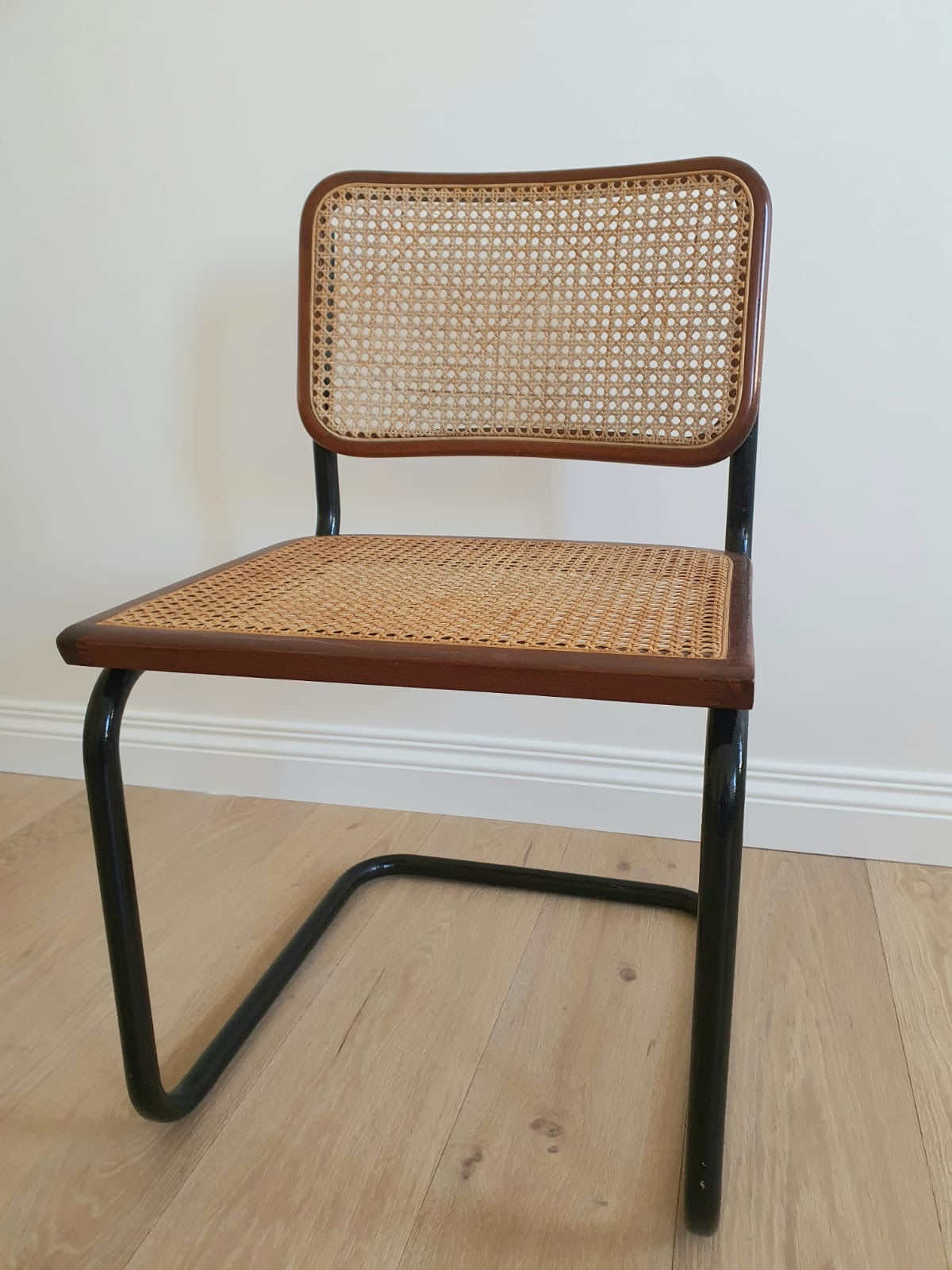 Set of Vintage Cane Cantilever Dining Chairs