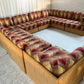 Vintage 9 Piece Geometric Corduroy Modular Sofa & Ottoman (Set)