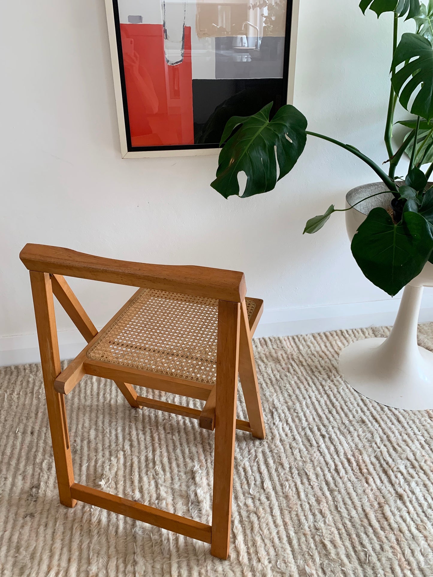 Original 1960’s Aldo Jacober and Pierangela d’Aniello “Trieste” Rattan Folding Chair