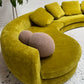 - Bespoke Large Chartreuse Velvet Curved Modular Sofa