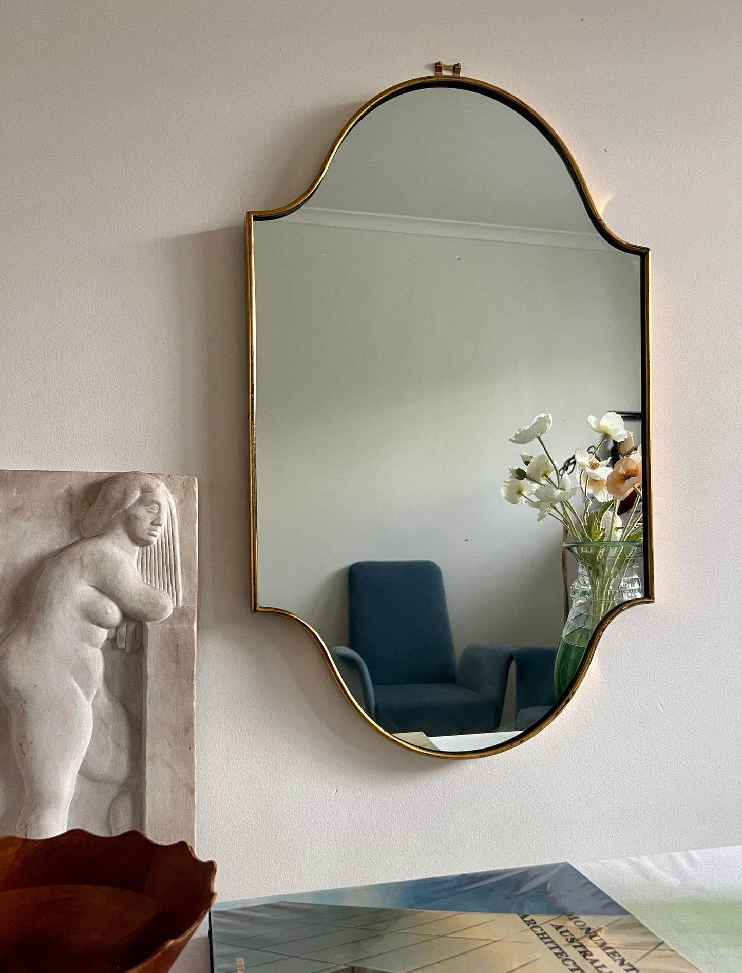 - 1950s Italian Brass Mirror