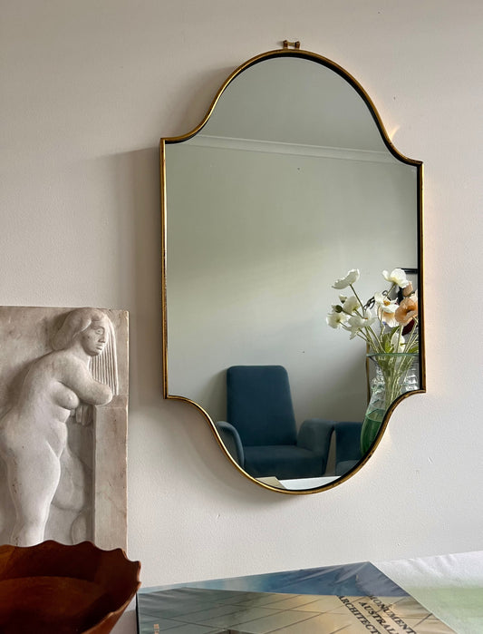 - 1950s Italian Brass Mirror