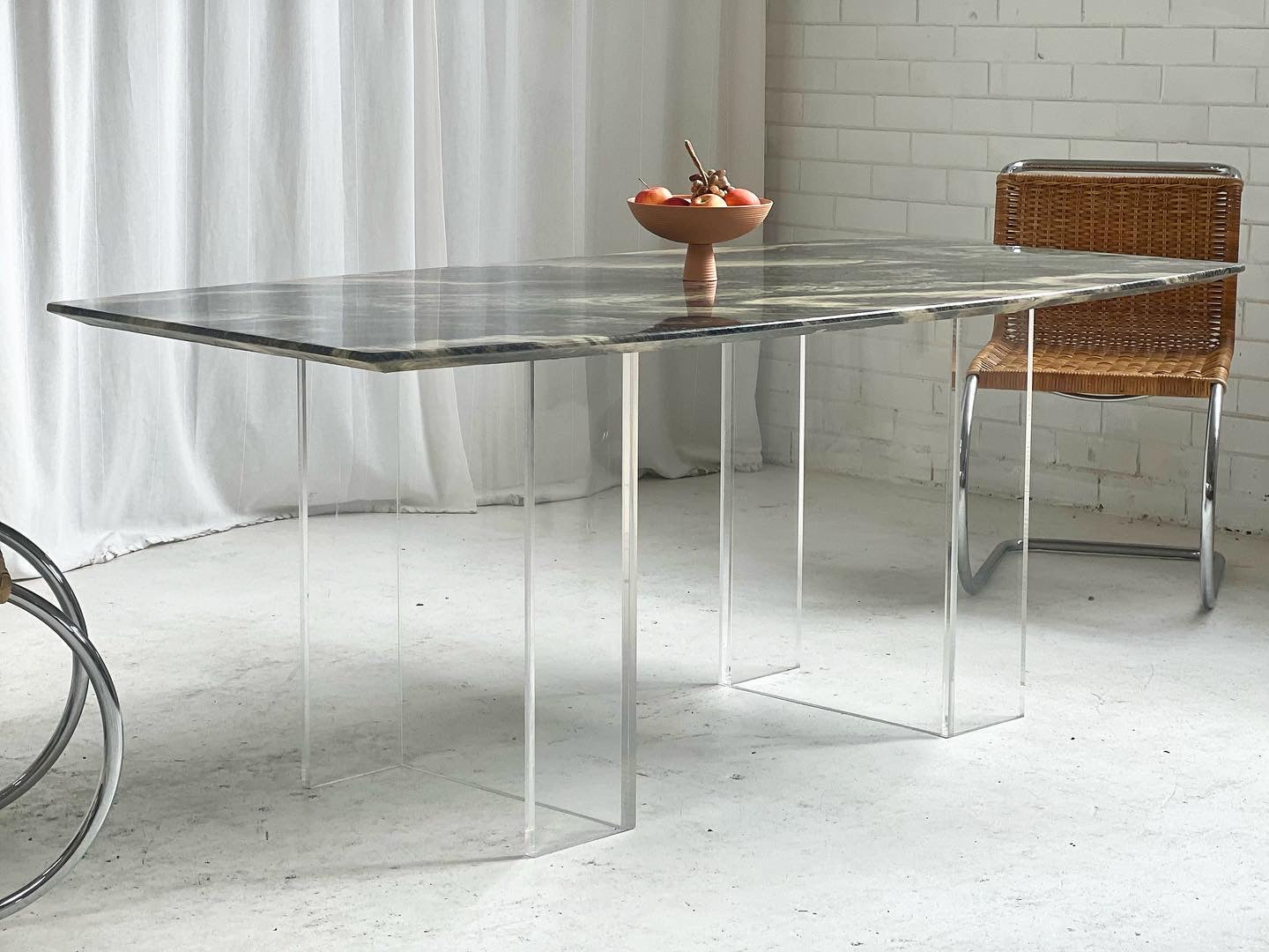 Custom Lucite Marbled Table