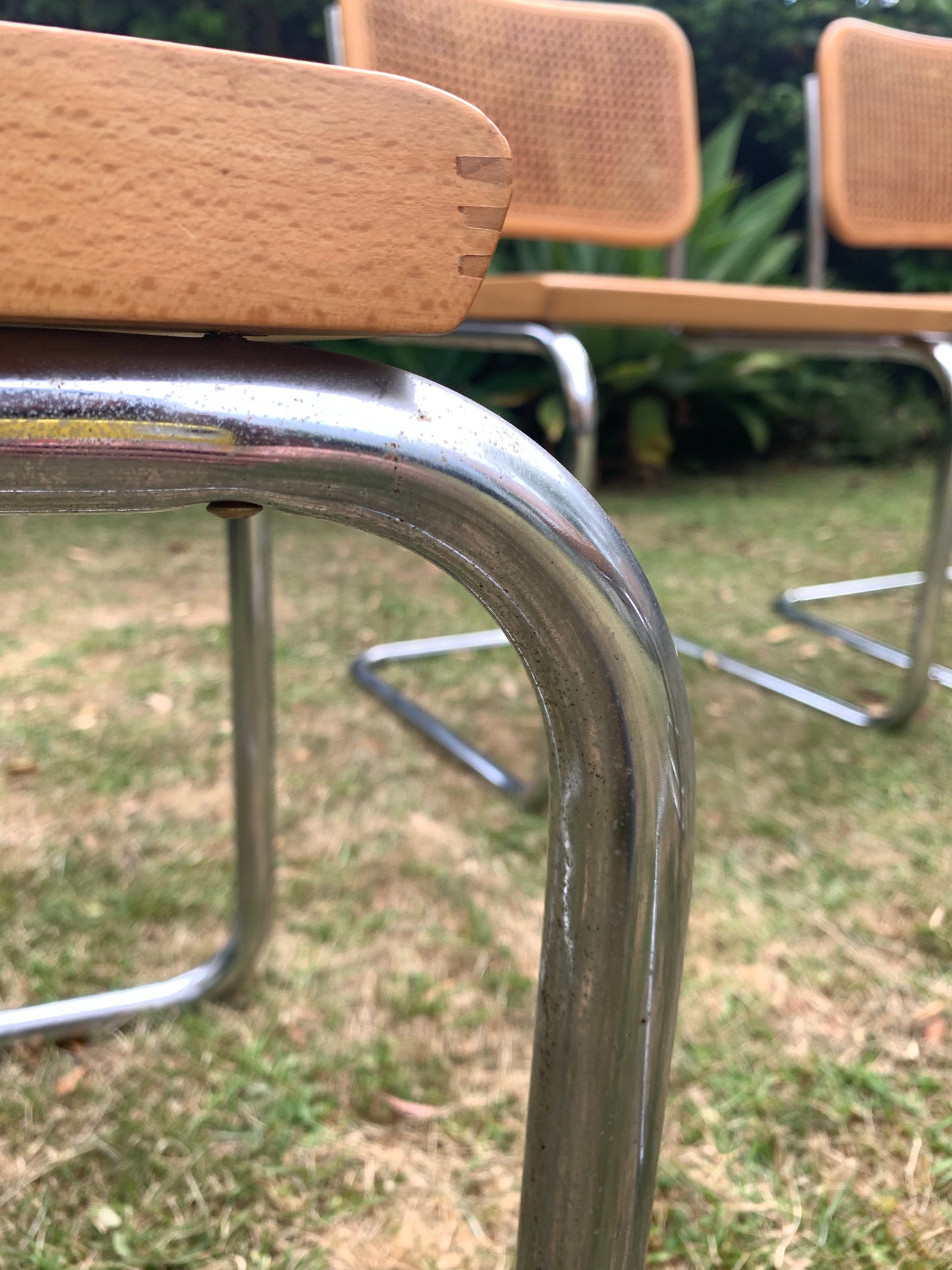 Set of 6 Marcel Breuer Cesca B32 Dining Chairs, Made in Italy