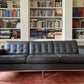 Florence Knoll Brown Leather Sofa