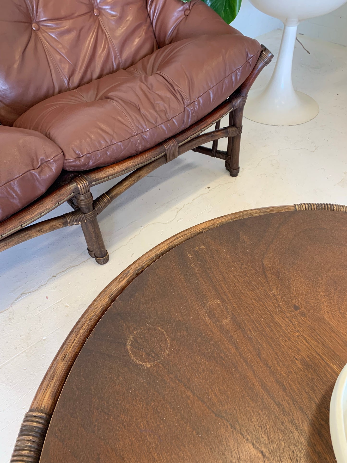 Vintage Cane + Bamboo Coffee Table
