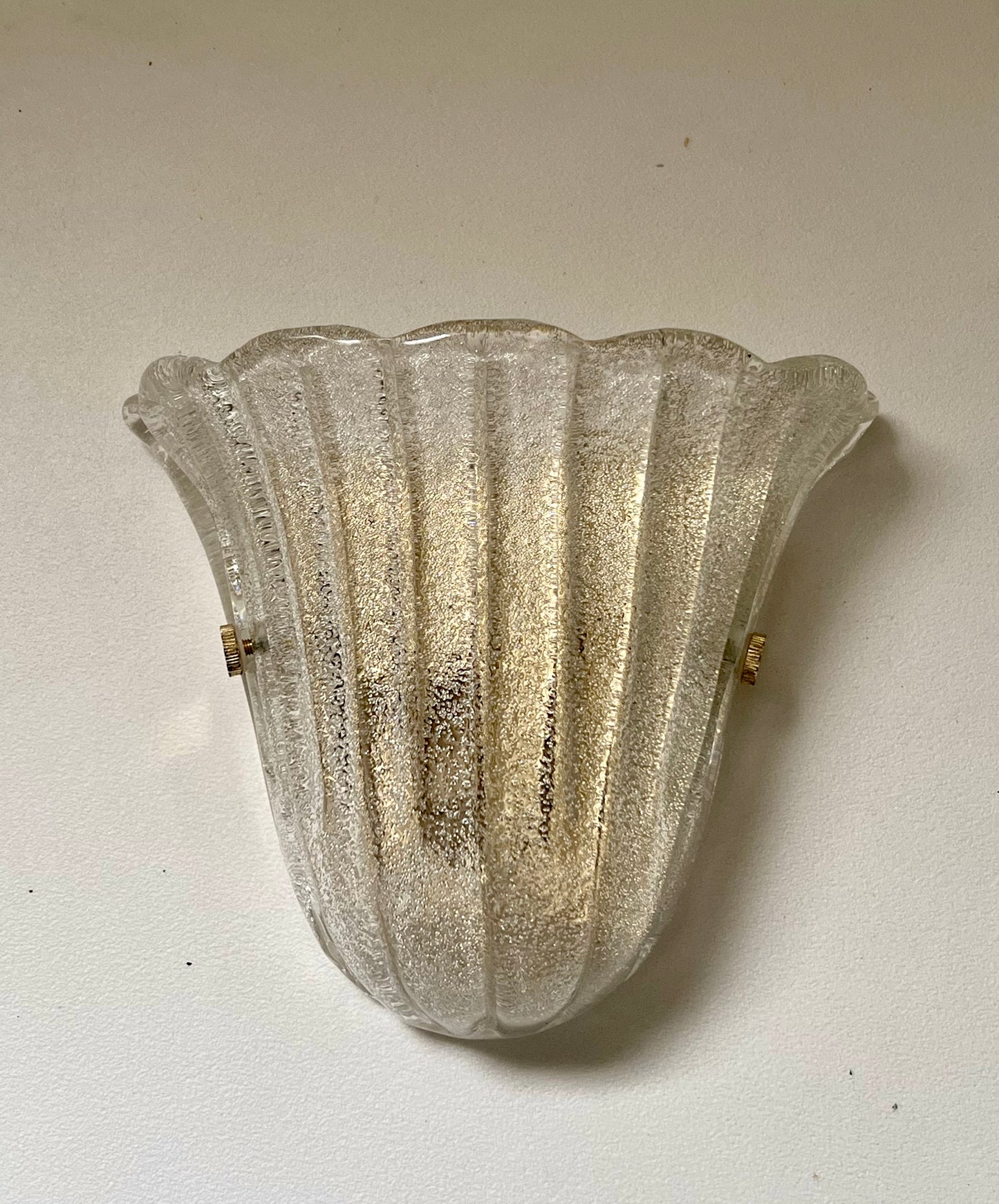 - Vintage Murano Scalloped Shell Sconce, Italy