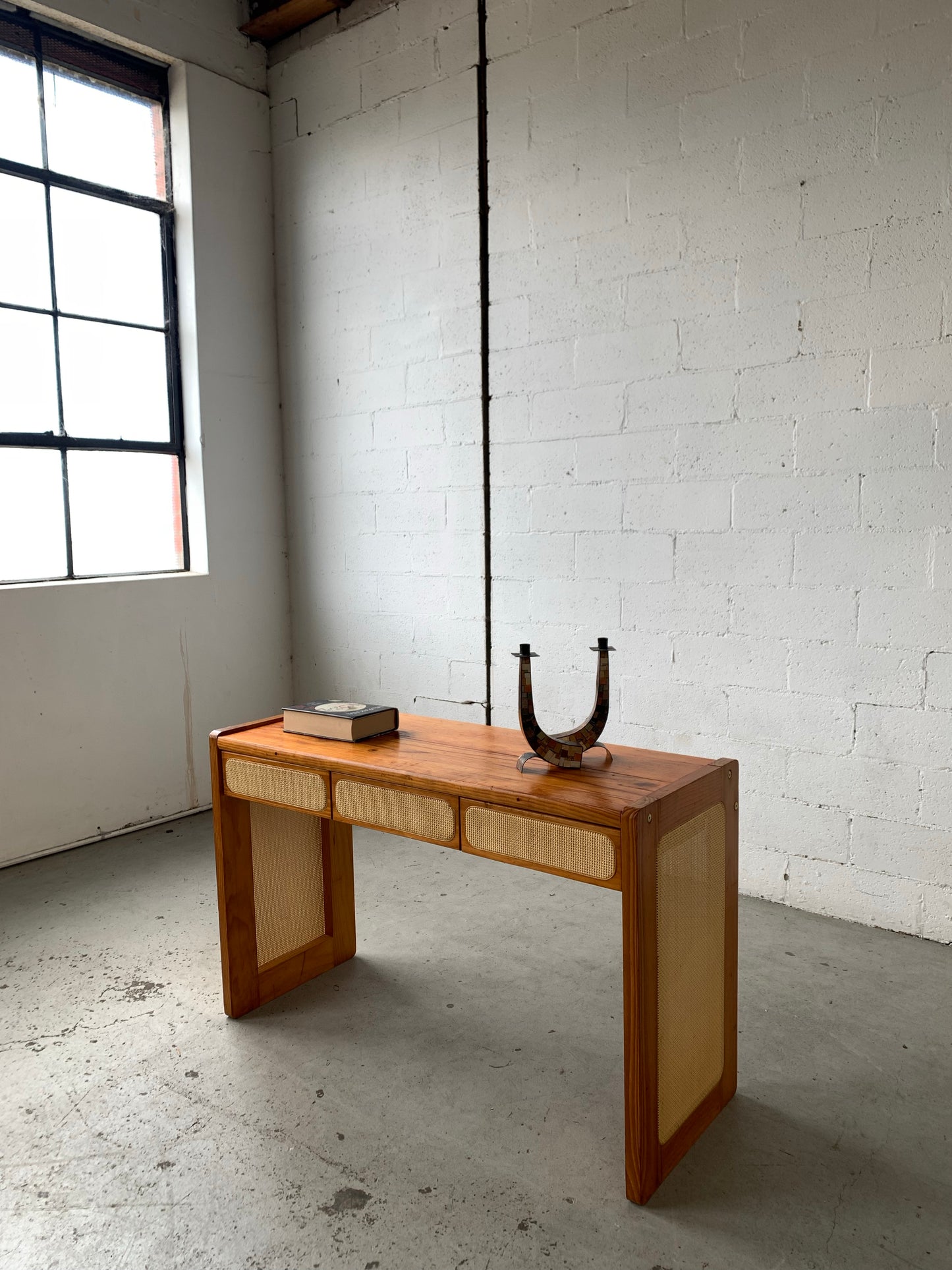 Rattan Console Table With Storage