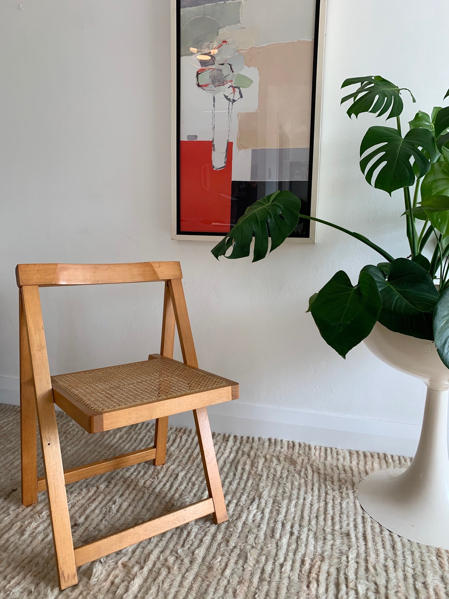 Original 1960’s Aldo Jacober and Pierangela d’Aniello “Trieste” Rattan Folding Chair
