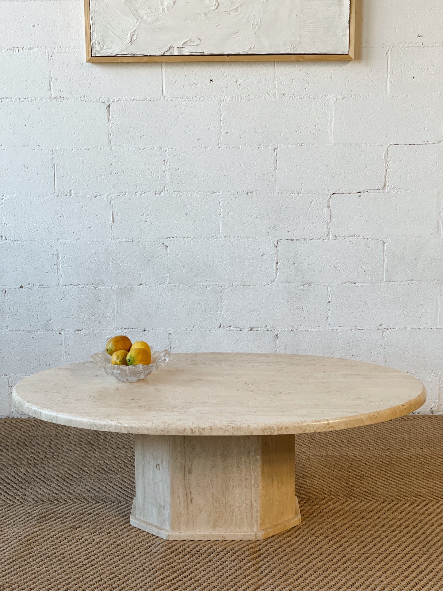 Oval Travertine Coffee Table