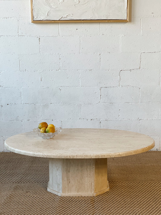 Oval Travertine Coffee Table