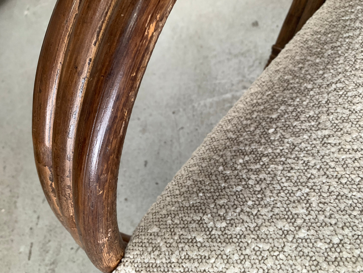 Classic Cane Pretzel Chair in Boucle - Two Available