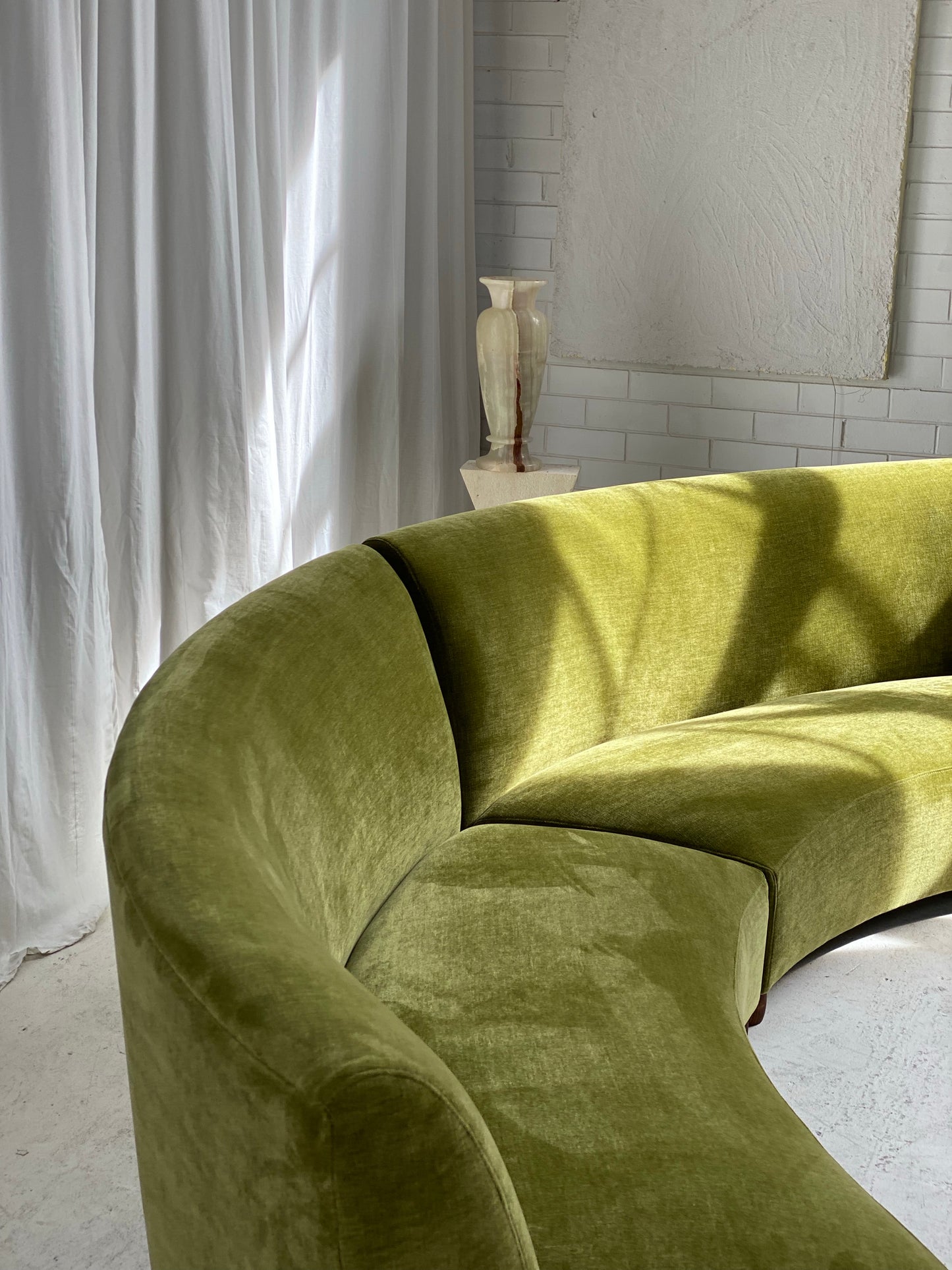 Bespoke Olive Curved Modular Sofa