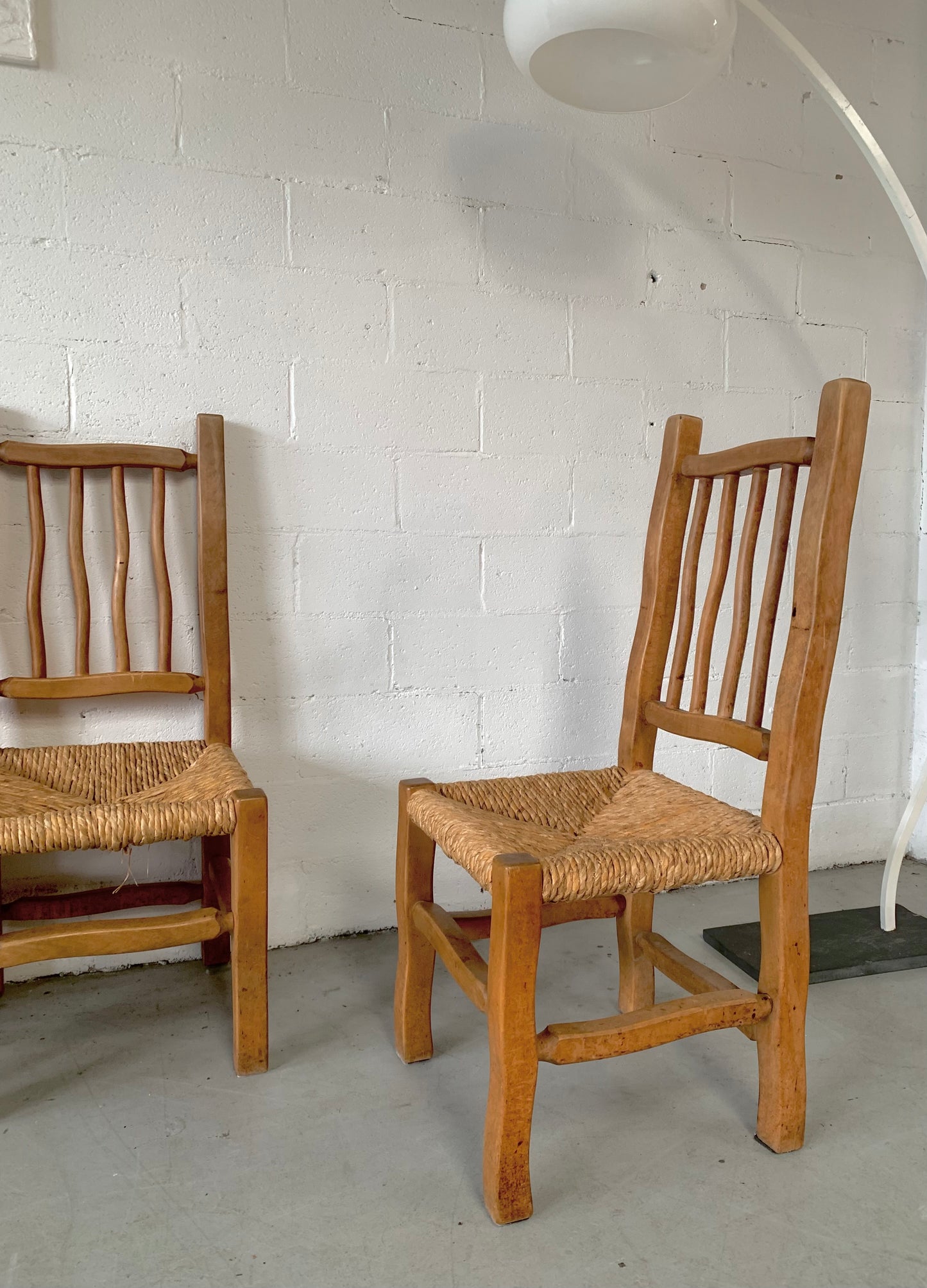 Four Wiggly Handmade Dining Chairs (Set)