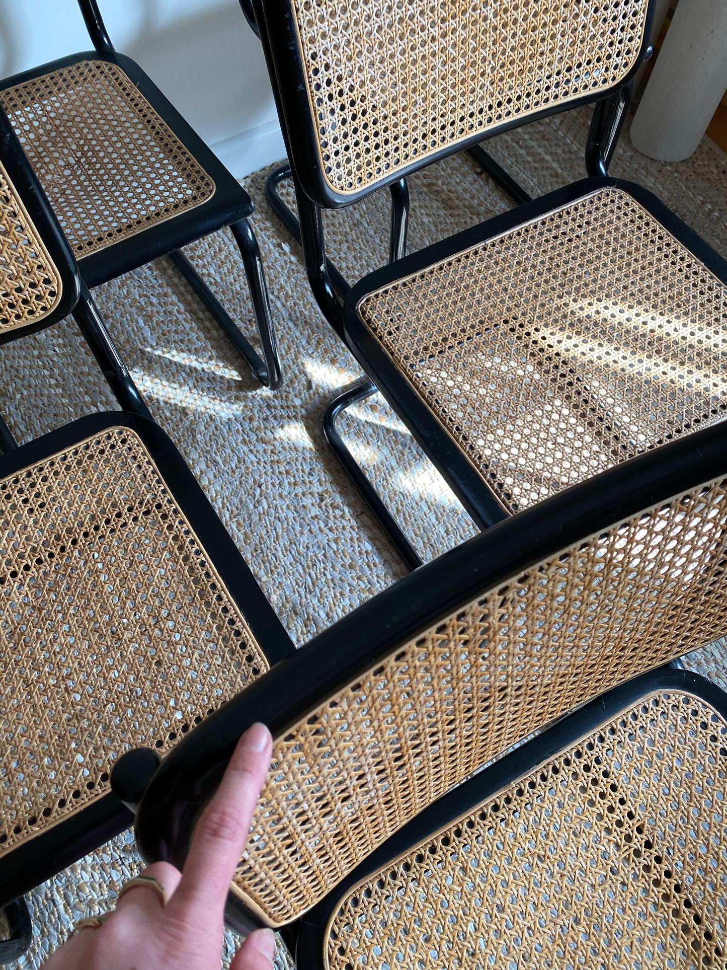 Set of 6 Black Cesca Chairs