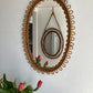 Vintage Italian Bamboo Mirror by Bonacina