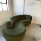 Curved Velvet Sofa in Deep Botanical Green
