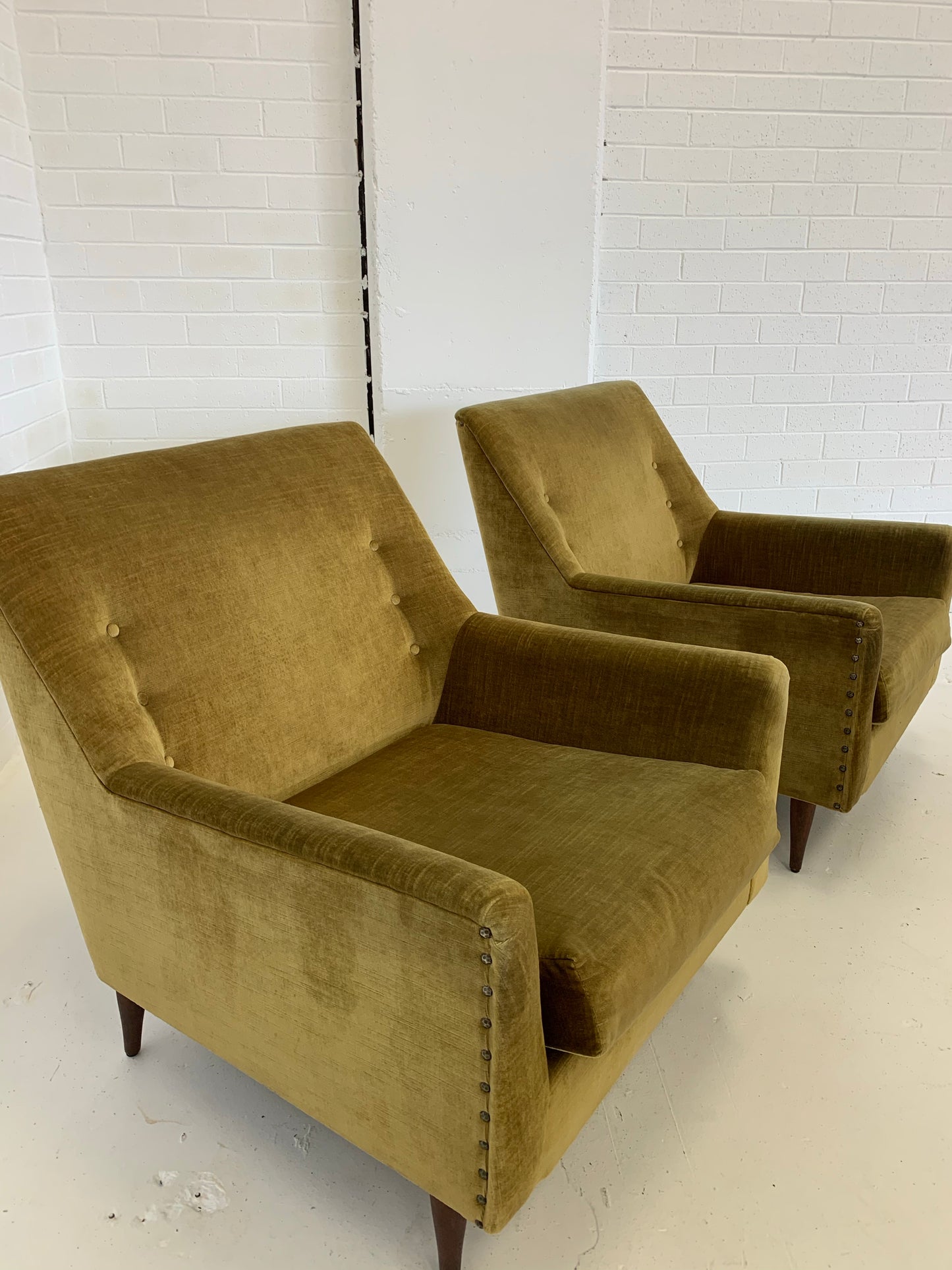 Beautiful Mid Century Velvet Armchairs