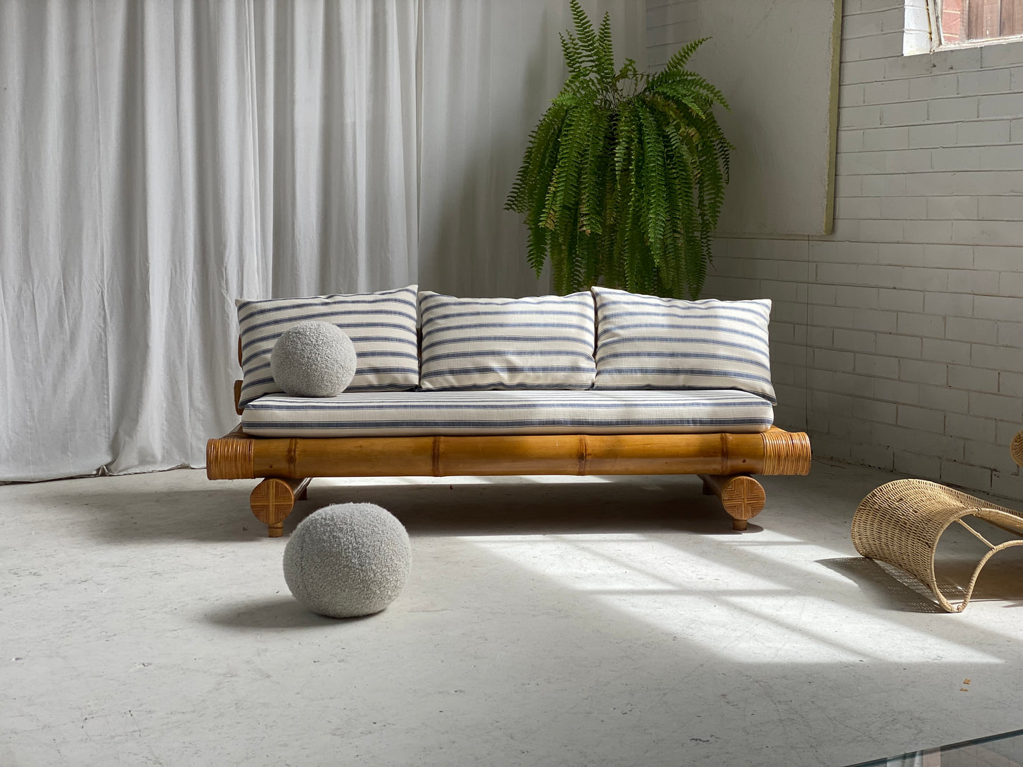 Vintage Bamboo Sofa Daybed