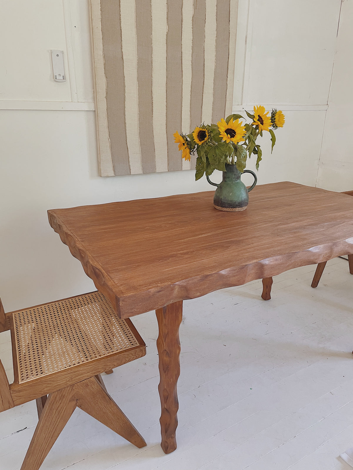 Primitive Wavy Carved Table