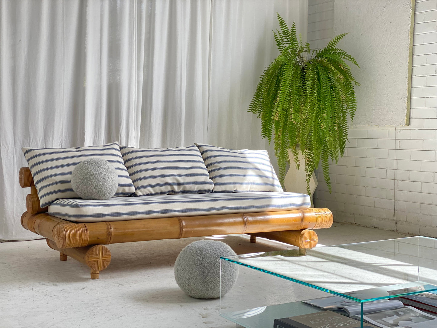 Vintage Bamboo Sofa Daybed