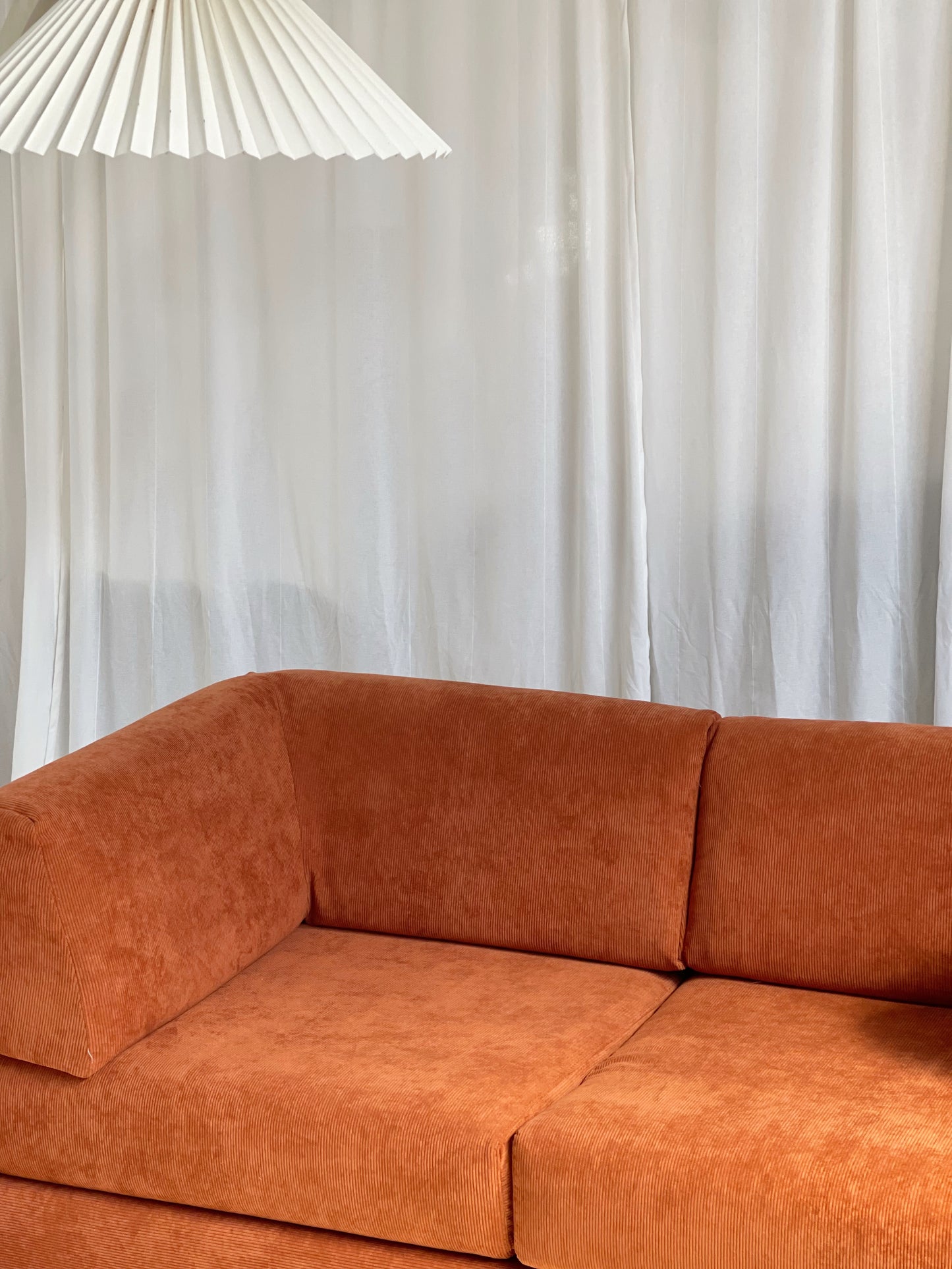 Rust Corduroy Vintage Modular Sofa