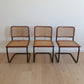 Set of Vintage Cane Cantilever Dining Chairs