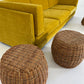 - Vintage Italian Wicker Side Table / Stool - Two Available