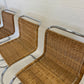 Vintage Cantilever Wicker and Chrome Dining Chairs