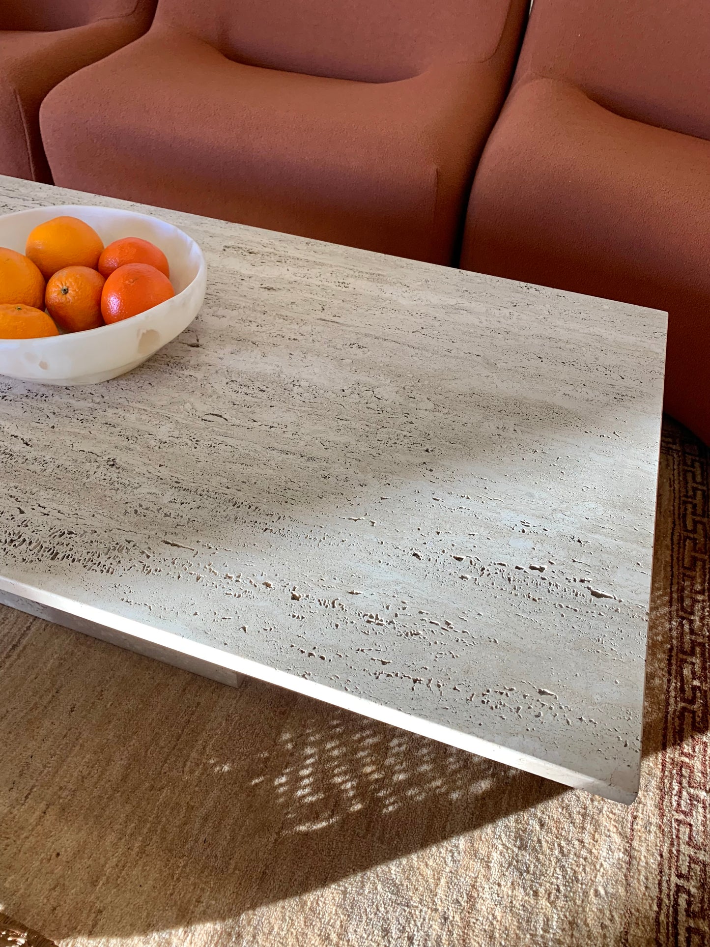 Unfilled Travertine Coffee Table