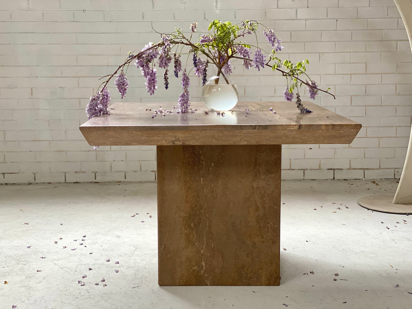 Brutalist Travertine Dining table