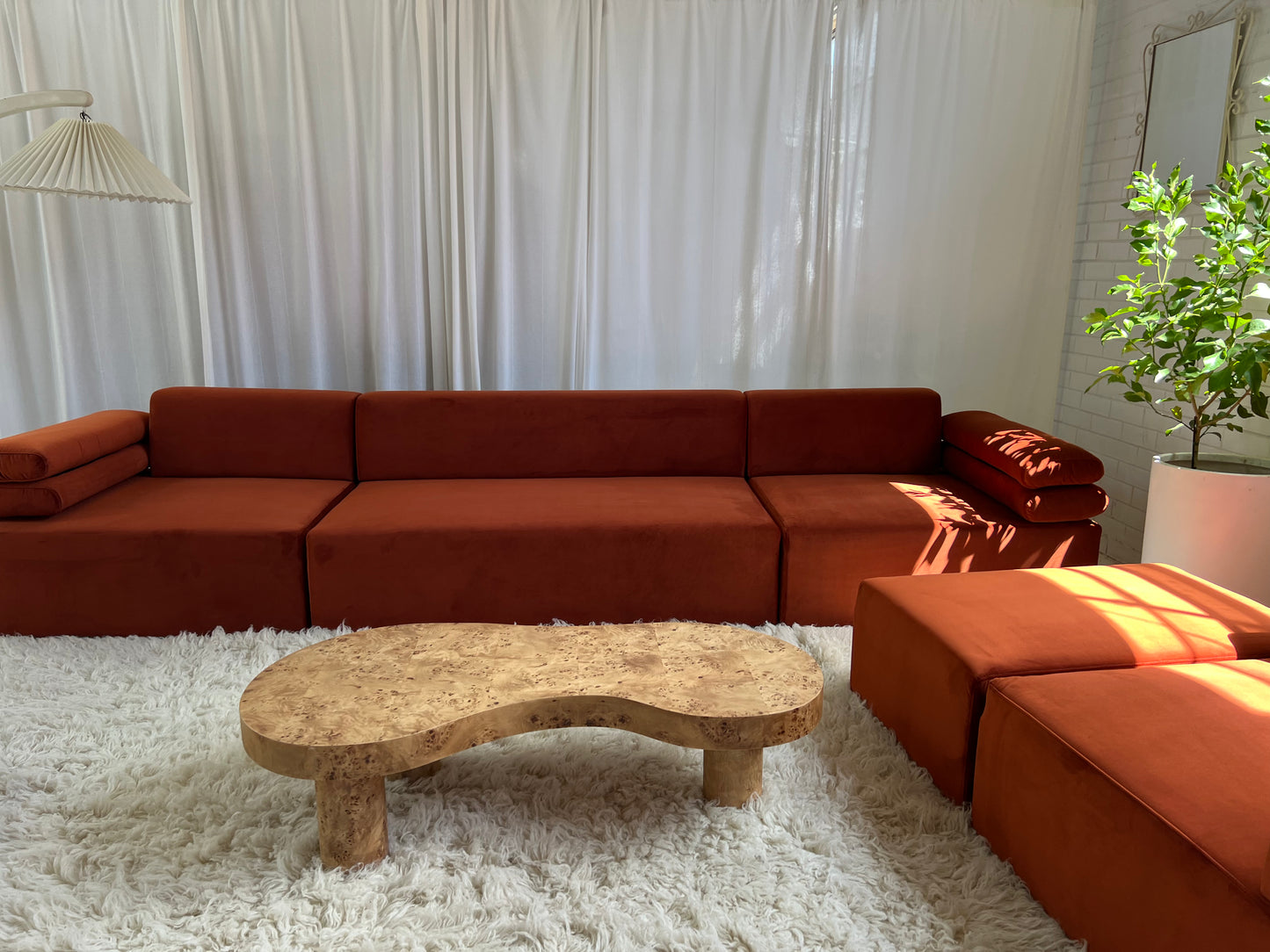 - Copper Velvet Modular Sofa Set