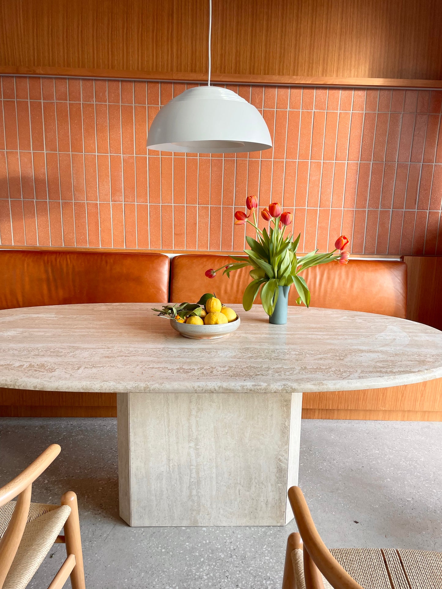 Italian Travertine Dining Table