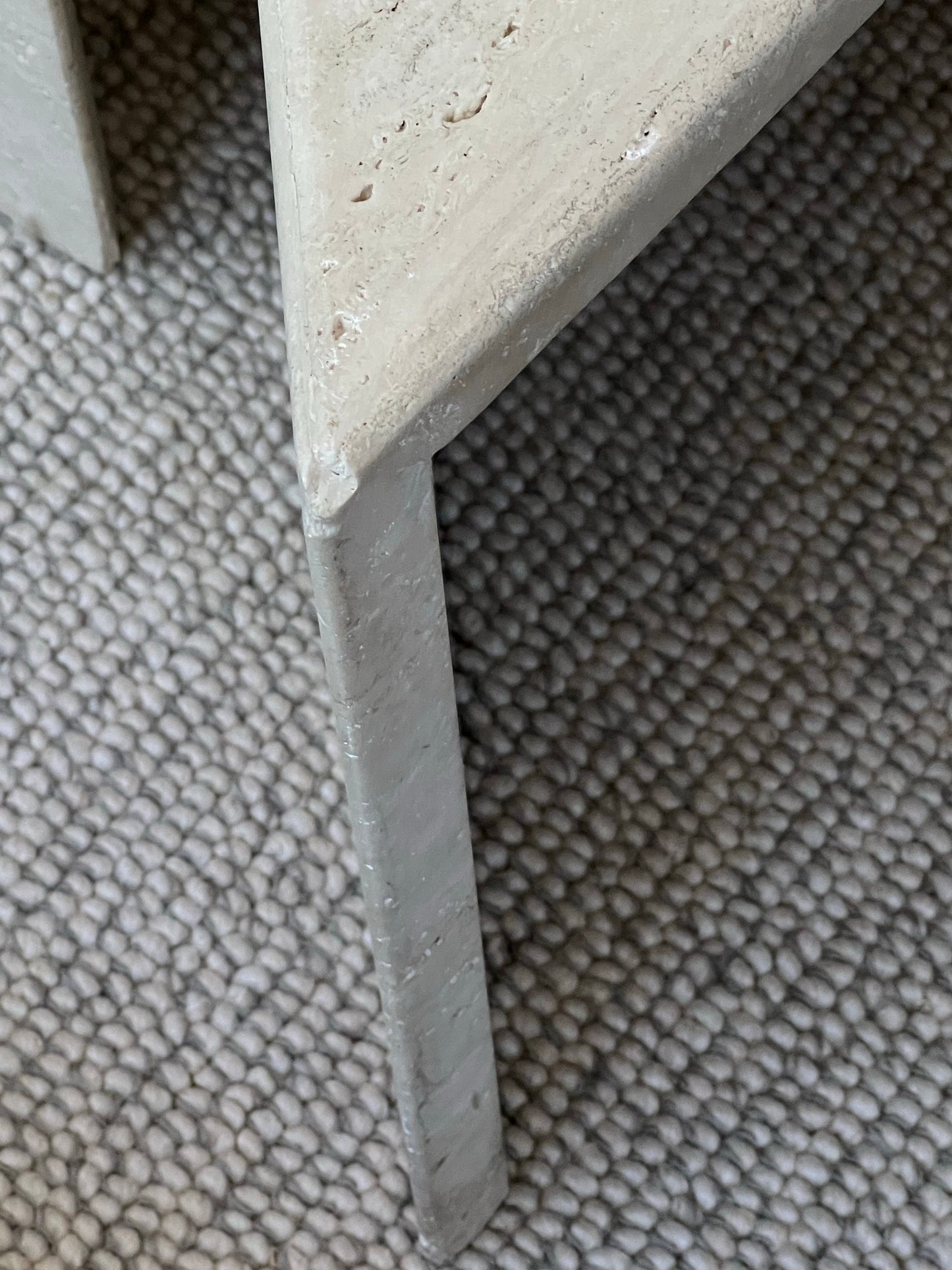 Vintage Italian Split Unfilled Travertine Coffee Table