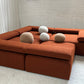 Large Bespoke Rust Boucle Modular Sofa