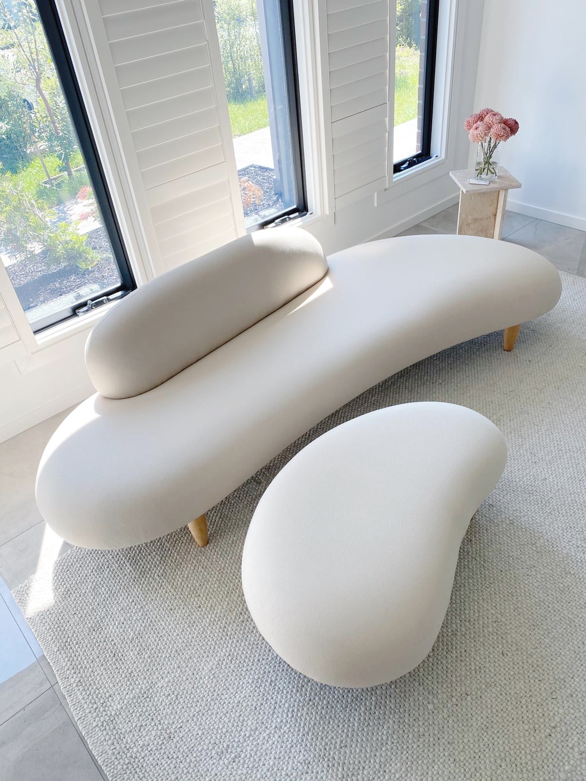 Noguchi Style Sculptural Free-Form Sofa and Ottoman