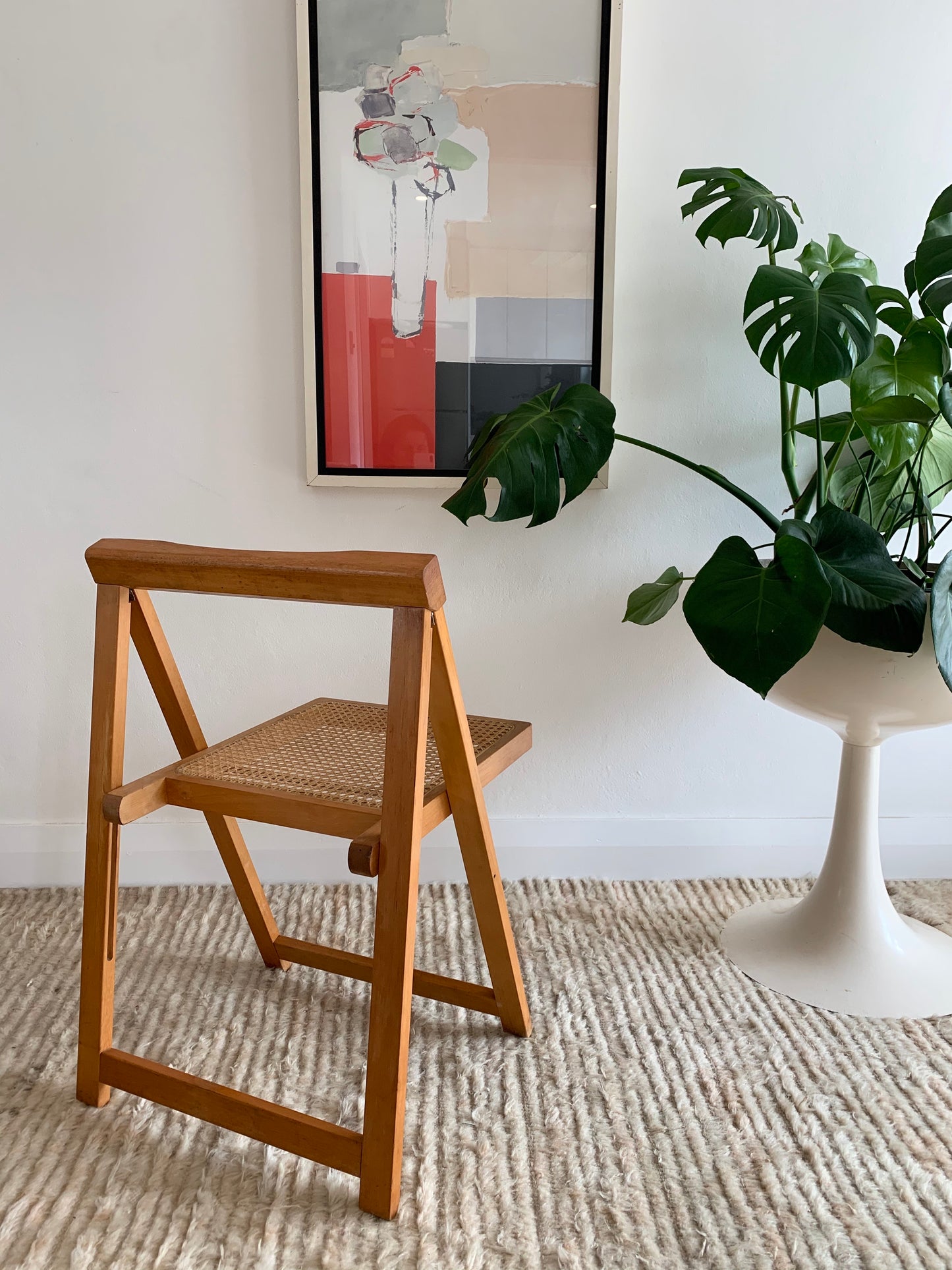 Original 1960’s Aldo Jacober and Pierangela d’Aniello “Trieste” Rattan Folding Chair