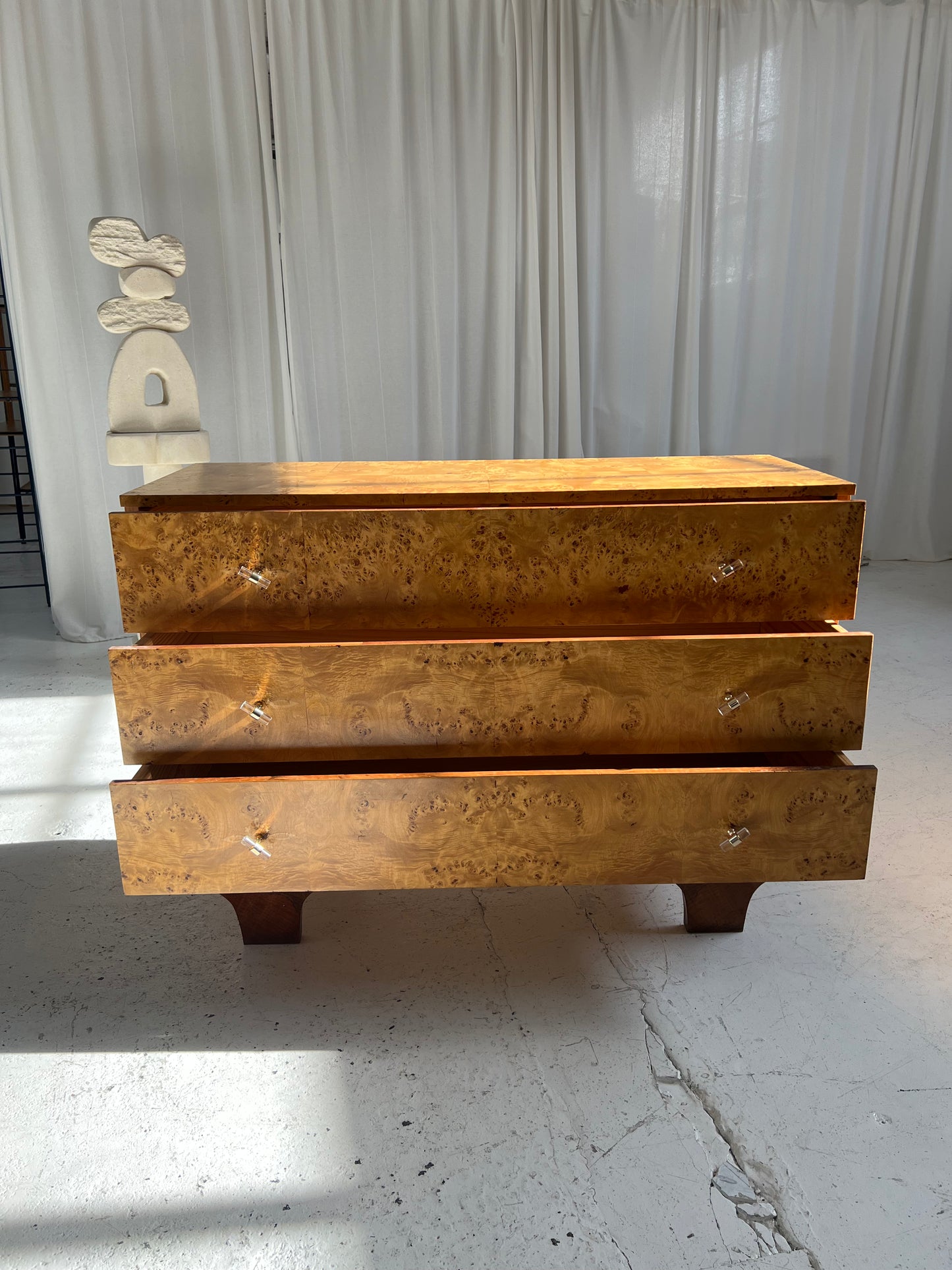 - Walnut Birds Eye Burl Drawers
