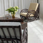 Vintage Dark Bamboo Armchair - Coffee Stripe