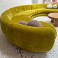 - Bespoke Large Chartreuse Velvet Curved Modular Sofa