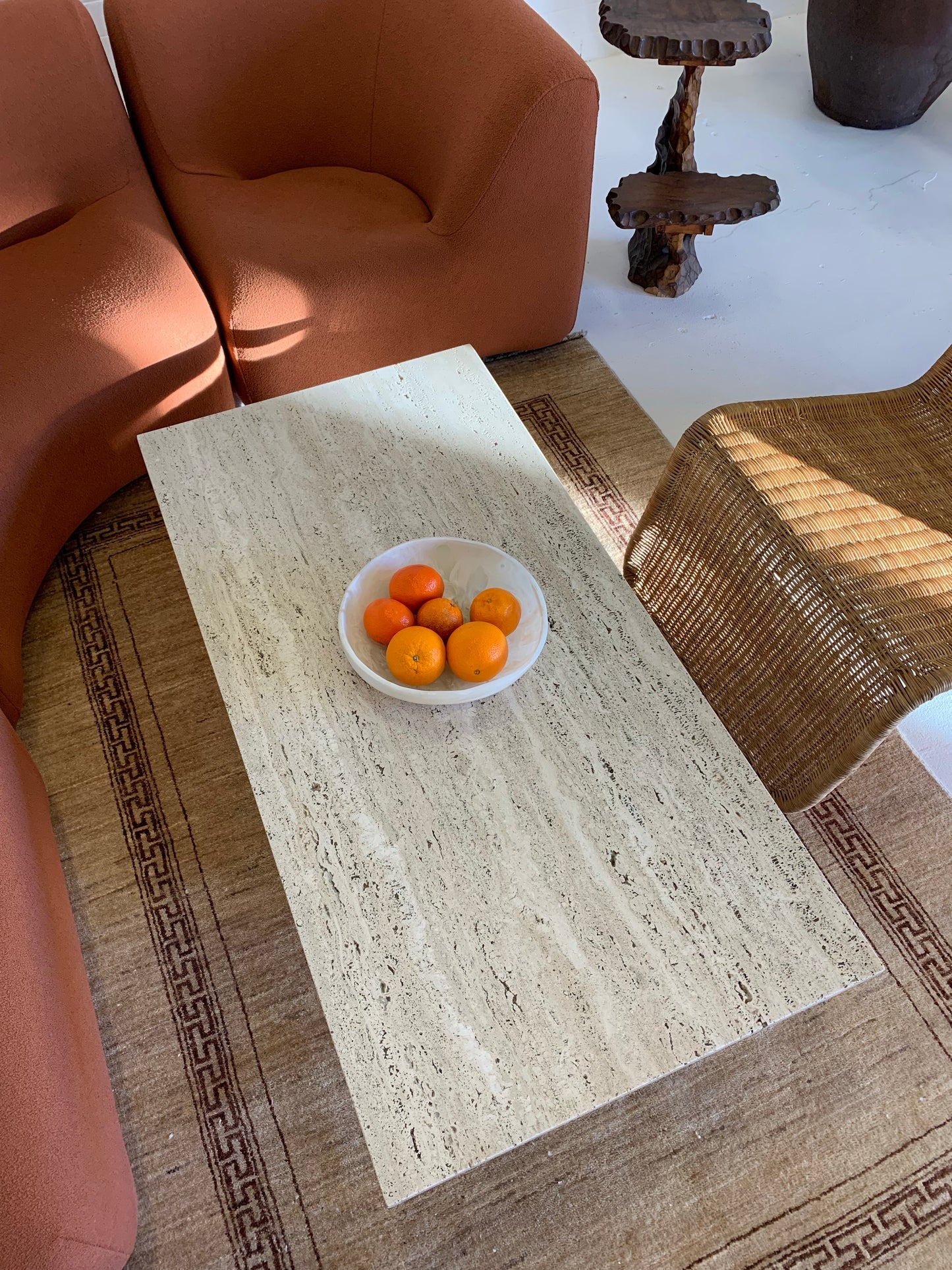 Unfilled Travertine Coffee Table