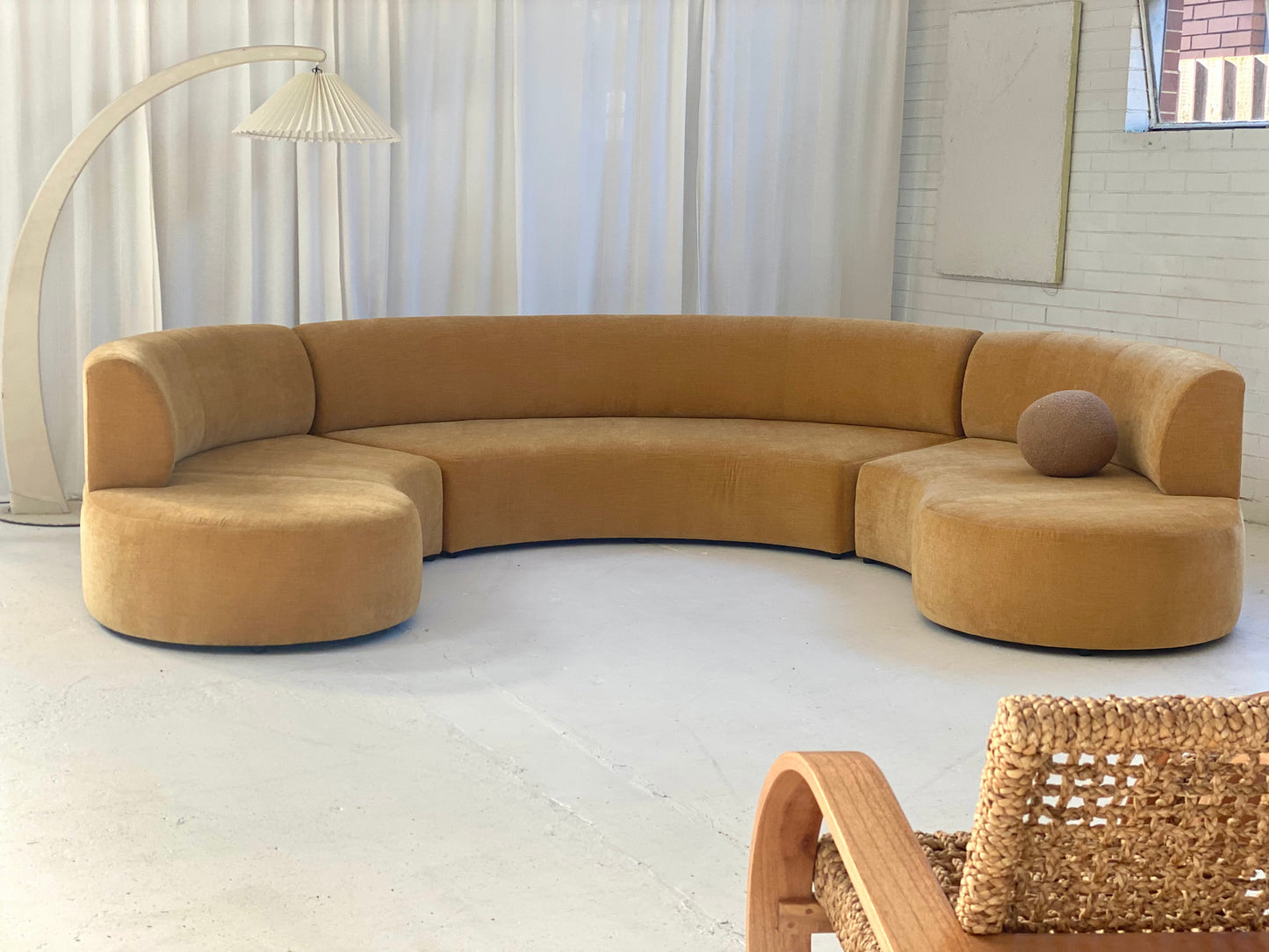 Bespoke Mustard Curvy Modular Sofa