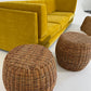 - Vintage Italian Wicker Side Table / Stool - Two Available