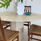 Vintage Italian Honed Travertine Dining Table