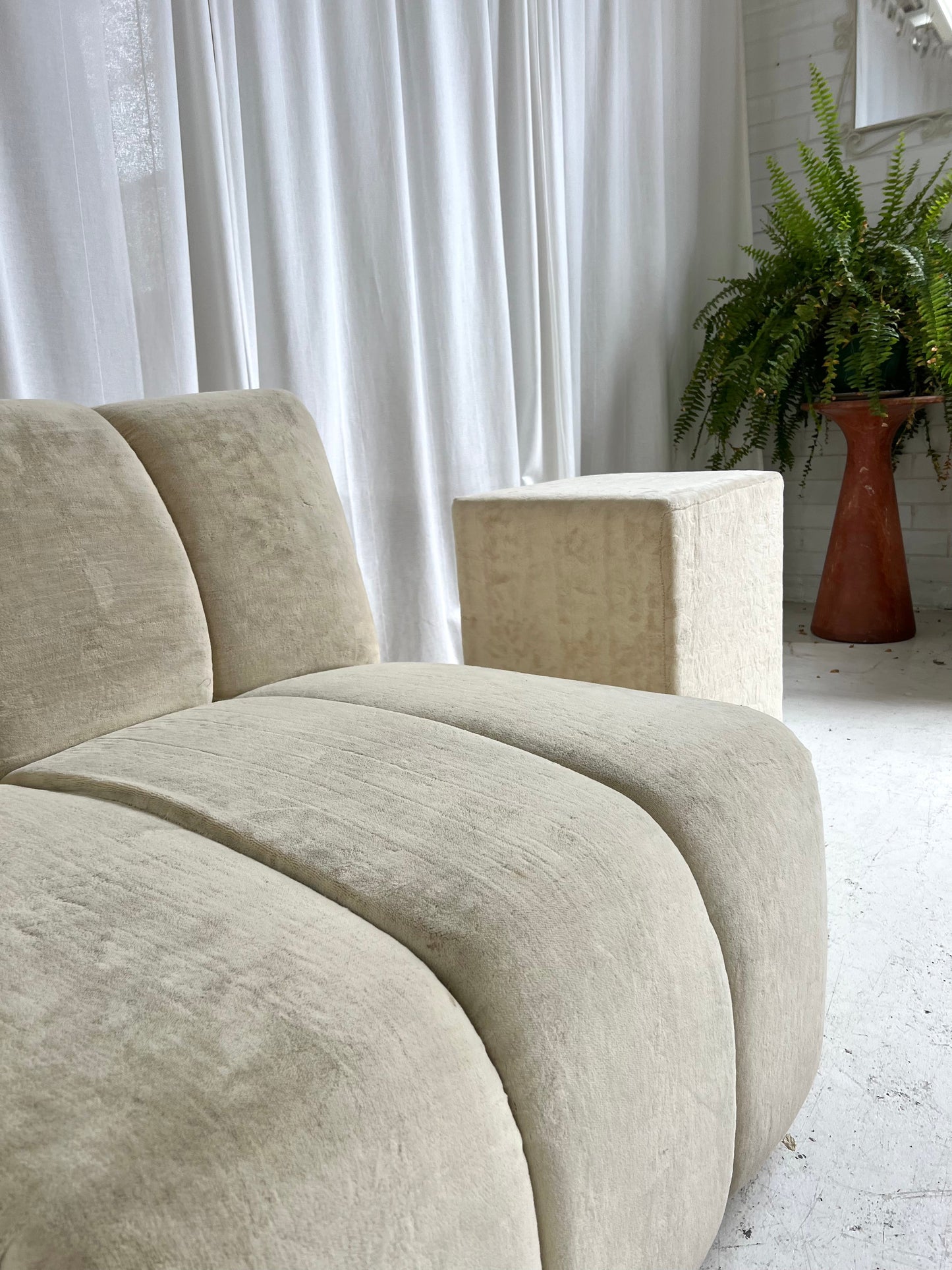 - Soft Cream Curved Modular Sofa Set