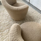 Vladimir Kagan-Style Swivel Chair in Wool Boucle - Two Available