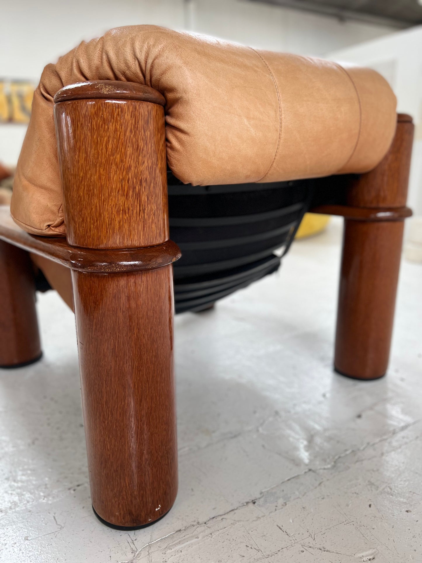 - Pacific Green Tan Leather Armchair
